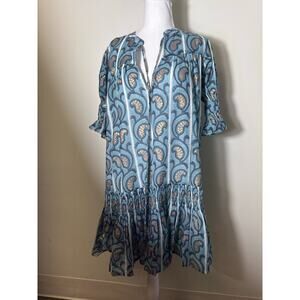 NWT Oliphant Smocked Drop Goa Blue Mini Sz XL